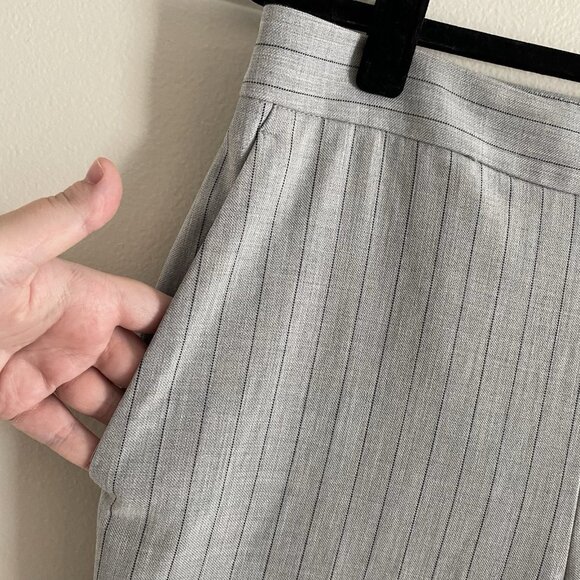 Ann Taylor Women 6 Gray Striped High Rise Bi-Stretch The Side Zip Straight Pant - Picture 5 of 10